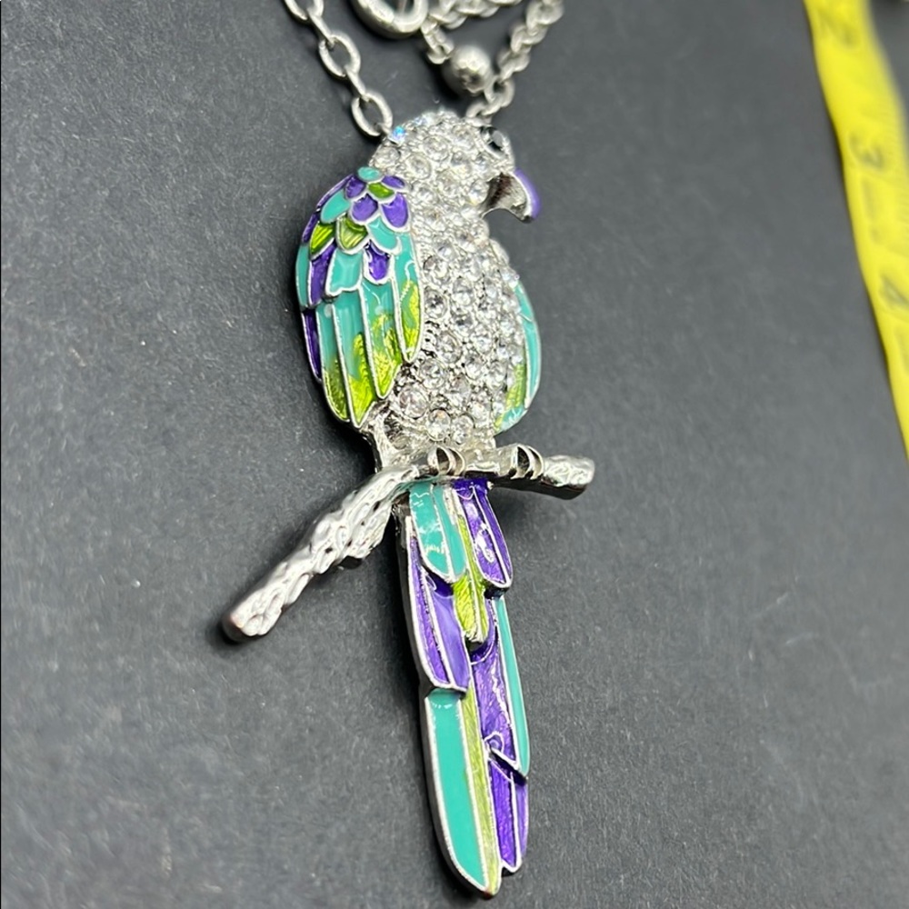 Chico’s rhinestone and enamel parrot necklace - Picture 4 of 7